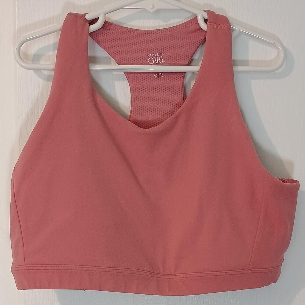 Athleta/Speed Racer Bra/Girls XXL 16/Aphrodite Pink/Sports - Picture 1 of 8